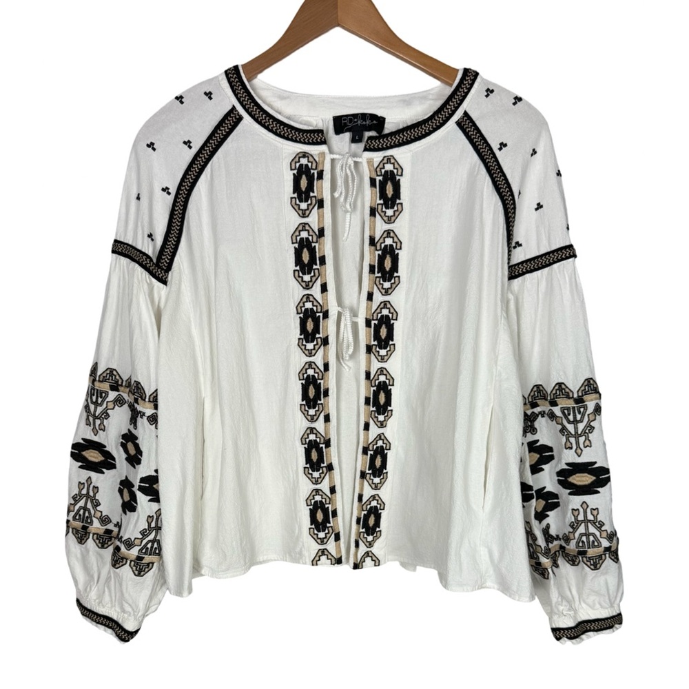 RD + Koko Shirt Jacket Embroidered Boho Blouse Peasant Festival Renaissance